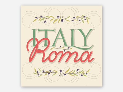 Roma design hand lettering illustration italy lettering modern script procreate roman capitals rome script travel typography