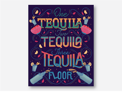 Tequila design hand lettering illustration lettering procreate typography