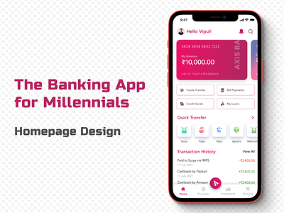 Neo Banking Homepage - App app bank banking burgundy design finance minimal money typograp typography ui ux