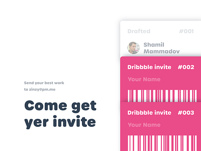 Come get yer invite card stack colors community draft dribbble draft dribbble invitation dribbble invite dribbble invite giveaway dribbble pink giveaway invitation invitation card invitation giveaway prospect prospects typography urbane ground