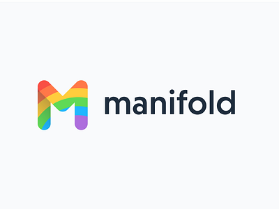 Manifold logo option colorful combination mark fold logo logo design rainbow round corners