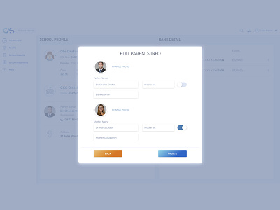 Cas Student - Profile Edit adobe xd design prototype ui ux