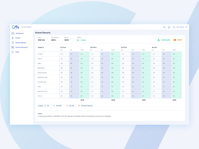 Cas Student - Exam Records adobe xd design education exam records exams prototype ui ux