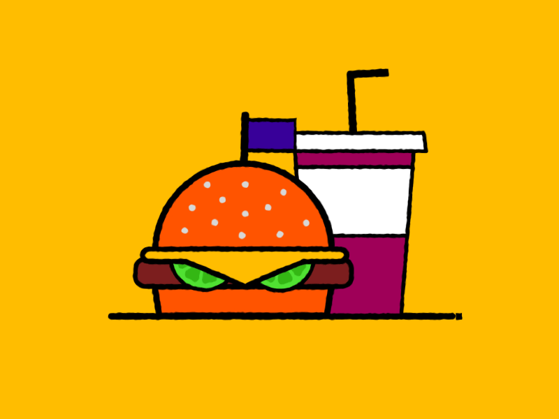 Fast food after effects animation fast food food hamburger loop