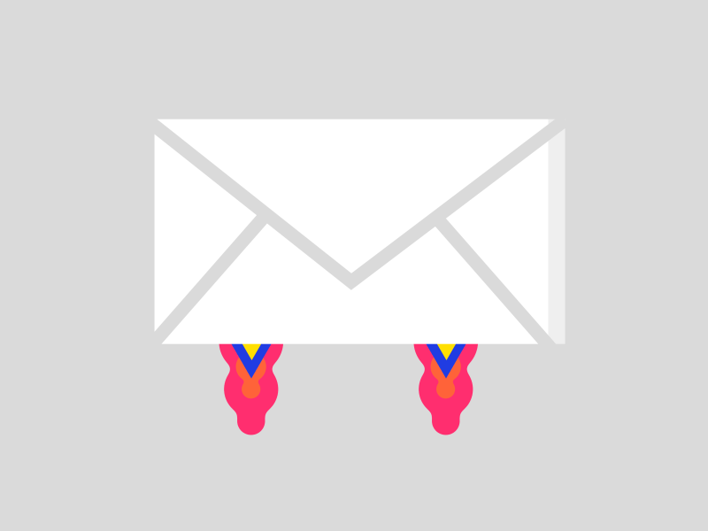 Envelope animation design email envelope fire flames icon loop mail message notification rocket