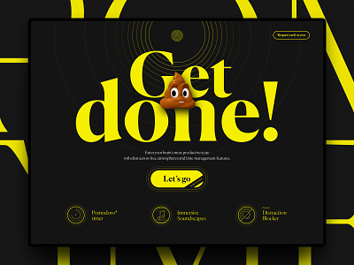 Landing Page Concept - Get 💩done! animoji app concept editorial grid homepage icons landing landing page minimal product design trends type typography ui uiux ux webdesign website website concept