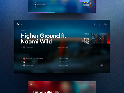 Mongobox – Home 🎧 blur blur background blurred colors concept desktop gradient gradient color grid homepage interaction interface music player sound spotify ui ux web website