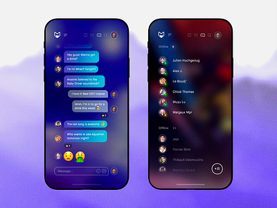 Mongobox – Chat & Menus 💬 app blur chat app chat box chatting concept design grid interface jukebox main menu menu responsive sound spotify ui ui ux uidesign ux web