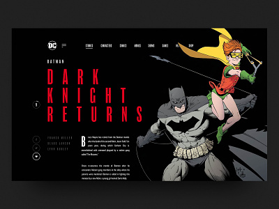 DC Concept – Stories II batman black comics concept interface typography ui ux web