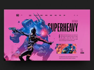 DC Concept – Stories III batman black comics concept interface typography ui ux web