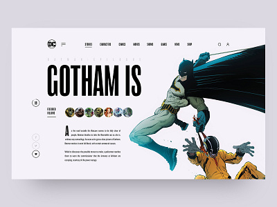 DC Concept – Stories IV batman black comics concept interface typography ui ux web