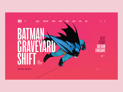 DC Concept – Slider I app batman black comics concept interface typography ui ux web