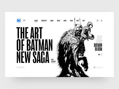 DC Concept – Slider III app batman black comics concept interface typography ui ux web
