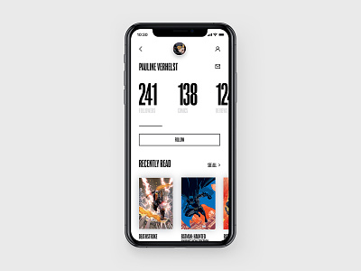 DC Concept – Profile page app batman black comics concept interface typography ui ux web