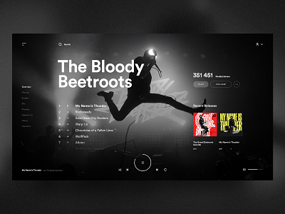 Spotify Redesign Concept 🎧⚡️ app concept dark design interface music player redesign sound spotify ui ux web