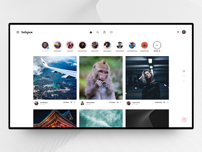 Instagram Desktop Homepage 📷 concept design grid ig insta instagram interface menu photos post redesign stories ui ux web