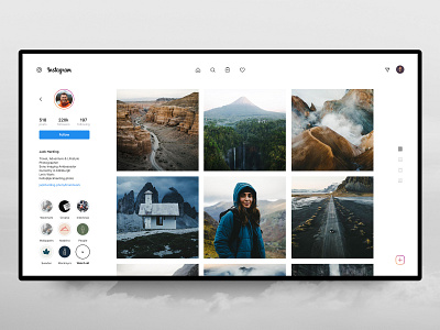 Instagram Desktop – Profile 🙃 concept design discover grid ig insta instagram interface photos post profile redesign stories story ui ux web