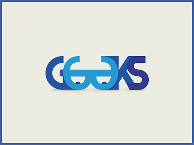 Geeks Logo blue geek glasses logo magazine nerd type