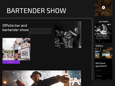 Bartender show /Landing page UI/UX