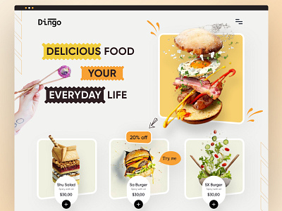 Food web agency app clean design clean ui ecommerce ecommerce design food homepage ui website