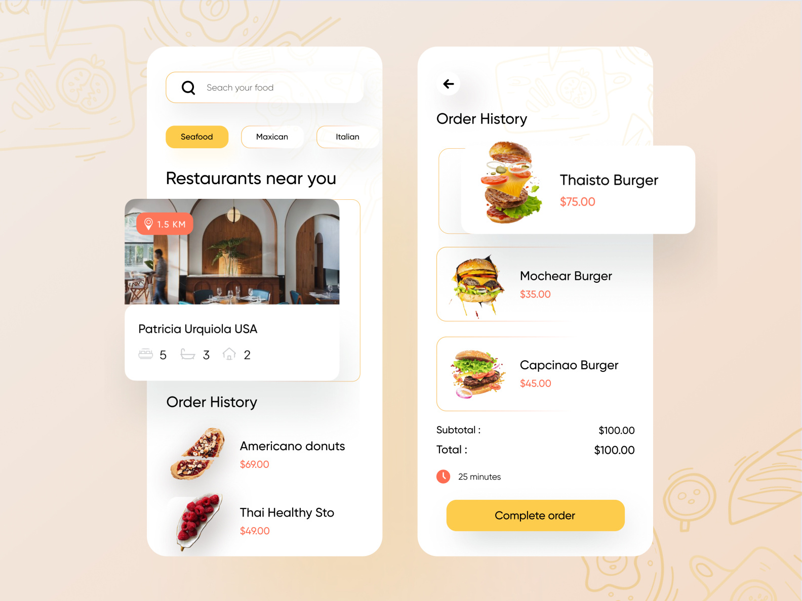 Food Mobile Application UX-UI Design by Shibbir Shabab for Upnow Studio ...