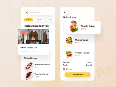 Food Mobile Application UX-UI Design