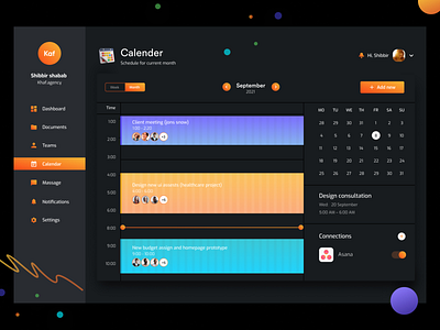 Calendar UI/UX Design app branding clean design clender dashboard dashboard design food graphic design homepage interface design logo ui ui design uiux web app web application web application design web design website