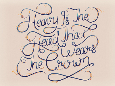 Heavy Is The Head Type crown flourishes head king kingdom lettering ornate type typography vector