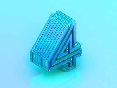 4 36daysoftype 3d 4 lettering numbers typography