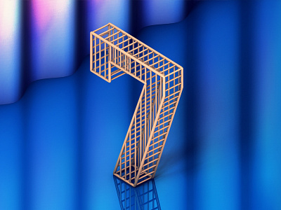 7 36daysoftype 3d 7 lettering numbers typography