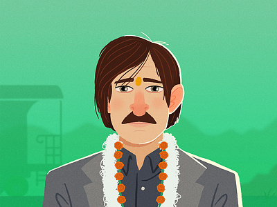 Jack card character darjeeling design green illustration india jack wes anderson