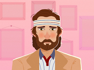 Richie card character design illustration pink richie royal tenenbaums wes anderson