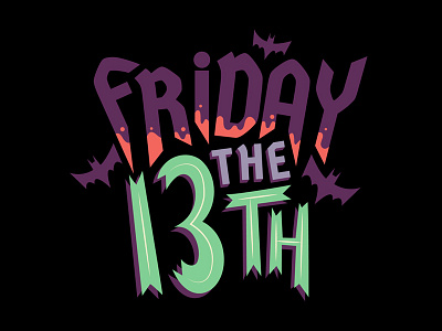 Friday the 13th friday friday the 13th graphics illustration lettering stickers typography vector