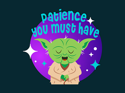 Yoda character characters graphics illustration over star wars stickers type vector