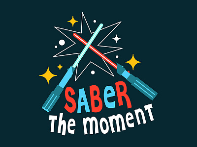Saber The Moment character characters graphics illustration over star wars stickers type vector