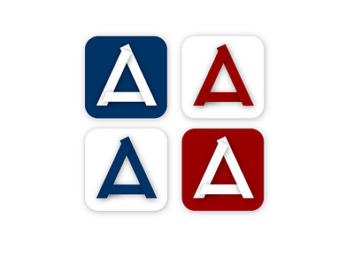 letter A logo 3d alphabet blue design illustration logo red simple