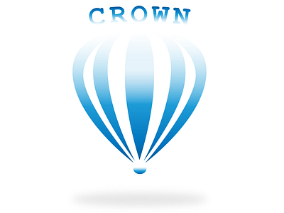 Crown- Hot air balloon logo blue design illustration logo simple