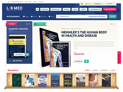 Medical bookshop bookshop medical webdesign