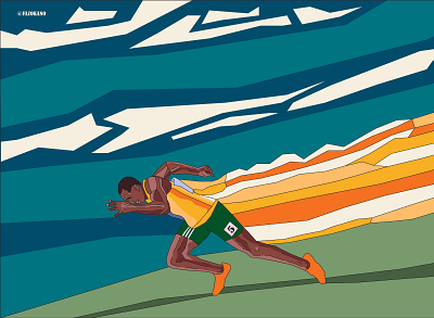 Usian Bolt bolt design flat icon illustration run runner running usian bolt vector
