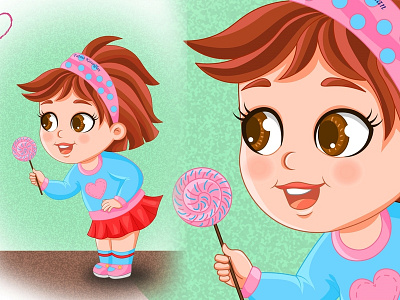 cute girl 2 children book illustration design icon illustration illustrator vector yayınevi çizer