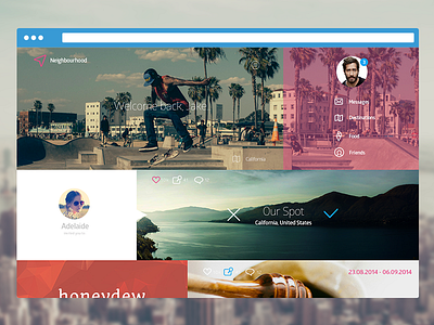 Neighbourhood - Old Concept clean concept simple social ui web design wip