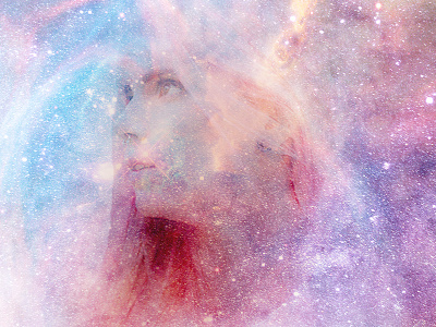 ...and she was born from the stars. band cover art front galaxy layeredaf nebula stars