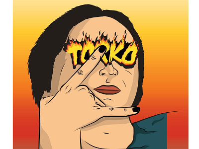 Torko digitalart fire illustration logo portrait simple vector woman