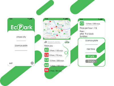 Eco park app design android android app design app app design apple application design vector