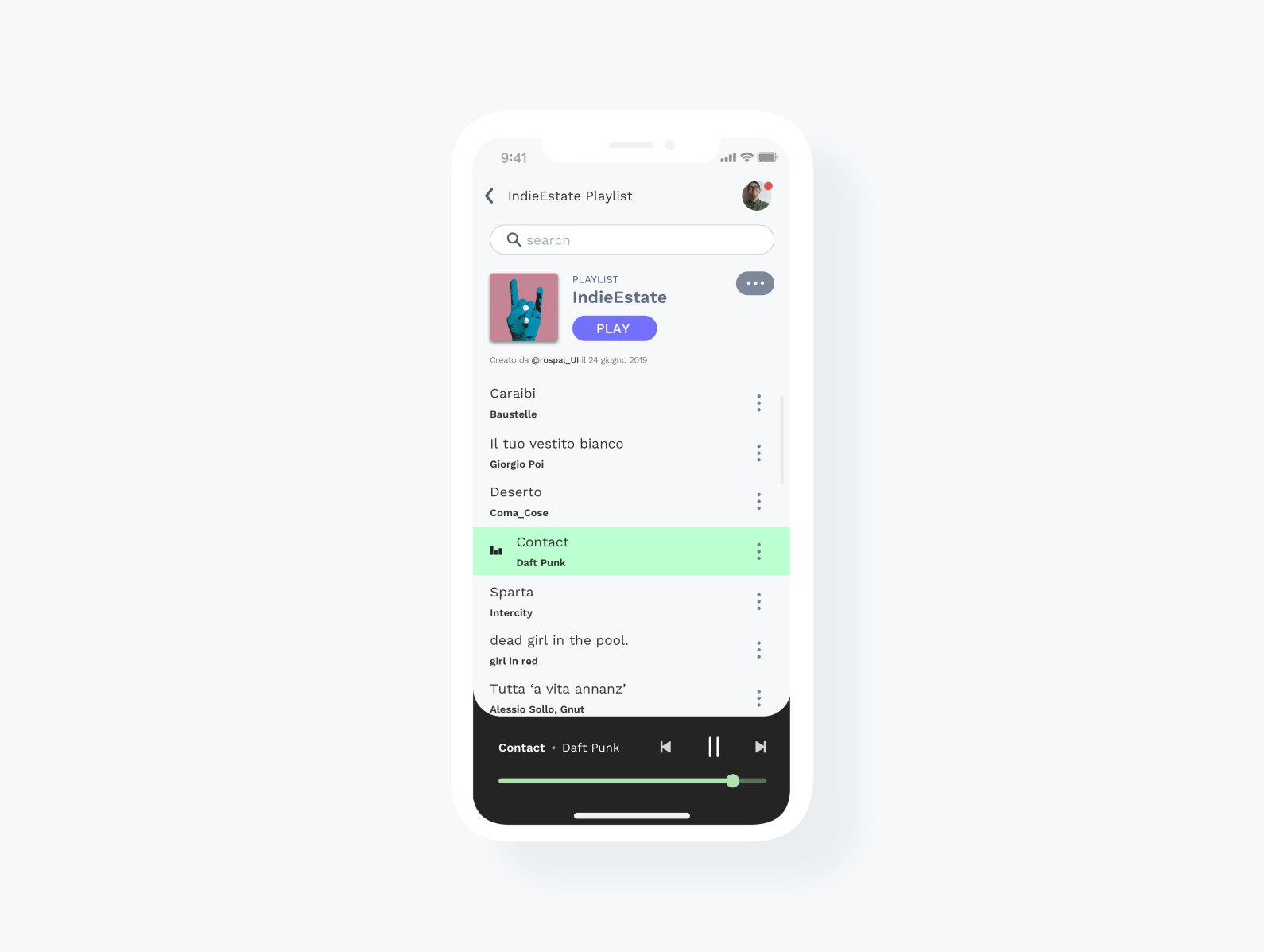 Music Player App by Rosaria Palombino on Dribbble