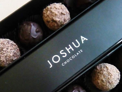 Joshua Chocolate - Truffle Box Final Product brand application logo package package design typography