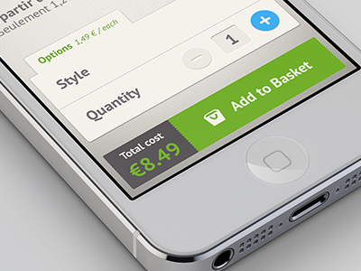(WIP) Option and Cost Photos App add album application appstore basket blue book button cost green grey image interface iphone photo press textured