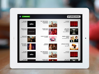 Studiocanal Ipad Selection app apple catalog design flat interface ipad movie osx ui ux video