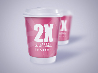 Dribbble Invites 2X coffee cup dribbble graphicdesign invites mobiledesign print webdesign