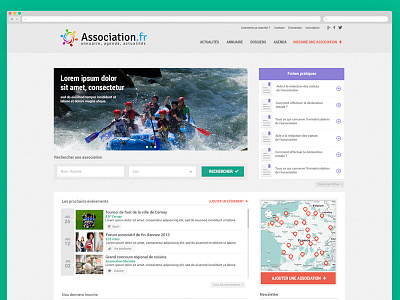 Association website - Home page agenda flat footer header home interface menu slider ui ux webdesign website